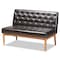 Baxton Studio Riordan Mid-Century Dark Brown Faux Leather and Walnut Brown Finished Wood 4-PC Dining Nook Set 186-11358-10552-9305-Zoro - alternate 7